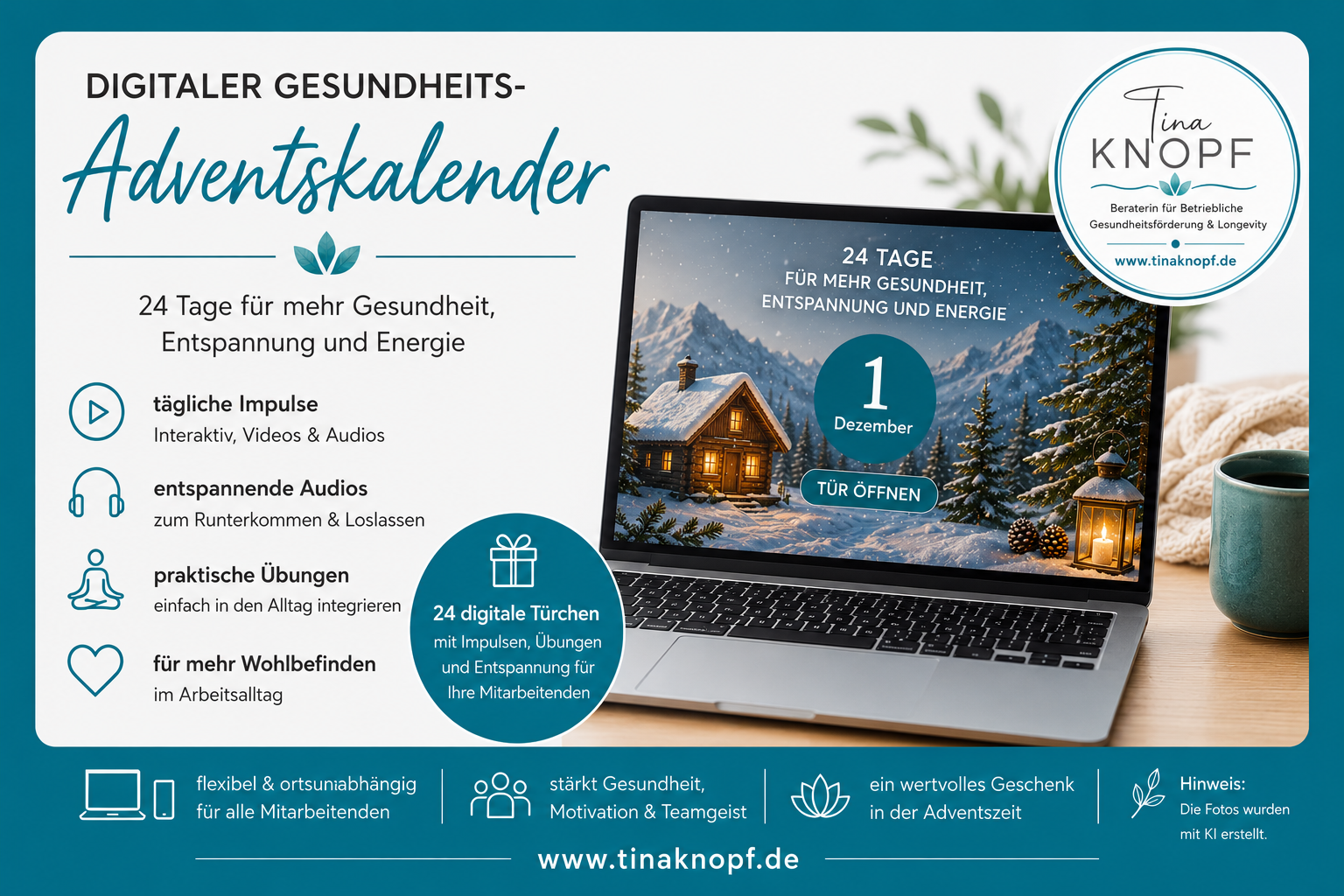 Digitaler Gesundheits-Adventskalender für Unternehmen